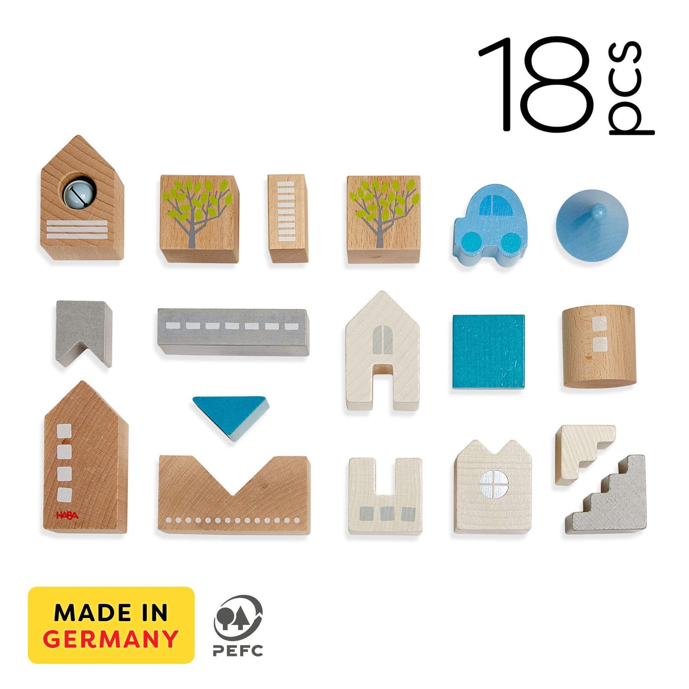 Bad Rodach 18 Piece Wooden Building Blocks - HABA USA