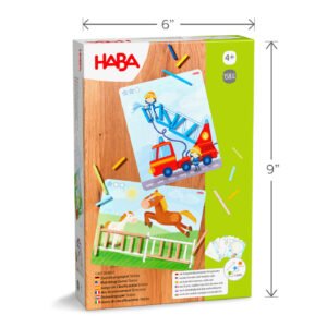 Stabix Wooden Arranging & Matching Game box is 6 inches wide and  inches tall.